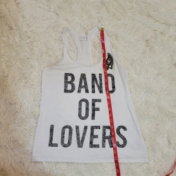 Express Women Racerback White Band of Lovers Tank top size Small - Picture 4 of 6